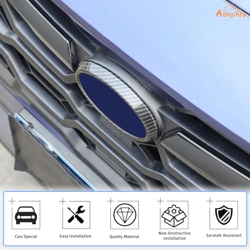 Image of Car Front Emblem Trim Cover Compatible with Subaru Crosstrek 2024 2025 Front Grille Emblem Badge Logo Cover Circle Ring Center Decorative Logo Cover Front Hood Emblem Surrounding Ring ABS Accessories
