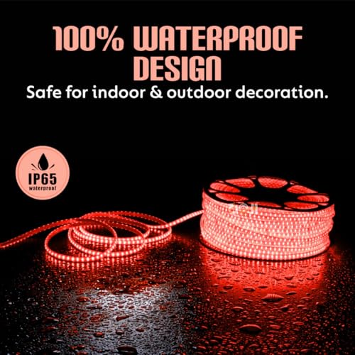 Image of DOJI 2835 Strip Lights for Home Decoration | 120 led per Meter led Strip Light | Rope Lights for Ceiling | Decoration Lights for Diwali, Christmas, Home, False Ceiling (Red, 5 Meter)