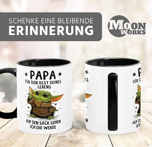 MoonWorks Tasse Geschenk Papa Sprüche Geschenkidee Vatertag Lustig Motiv Baby- mit Spruch Weiss-innen-schwarz standard – Ansicht 2