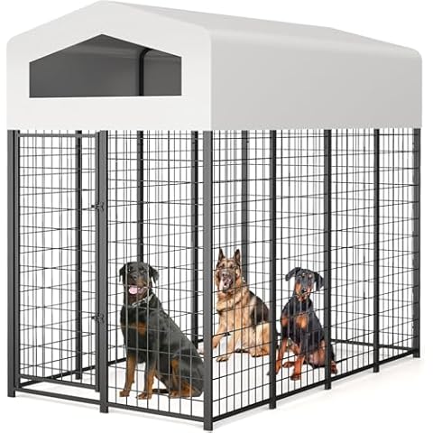 86" L x45 W x 79" H Large Dog Kennel Outside with Windproof Anti-UV Cover,Heavy Duty Outdoor Dog Kennel with Secure Lock for Backyard(Note: Electric Screwdriver Required)… Cover