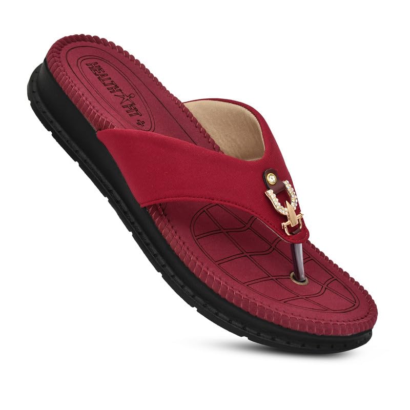 Image of HEALTH FIT Diabetic & Orthopedic with Super Extra Soft Ortho Care Anti-Skid Doubleu Flip-Flops for women Slippers /Doctor Chappal & Footwear HF329