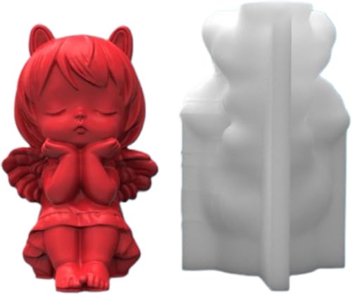 Moldes de silicona de ángel para resina, molde de silicona de ángulo 3D para velas de cera para hacer jabón, arcilla de yeso, decoración del hogar,