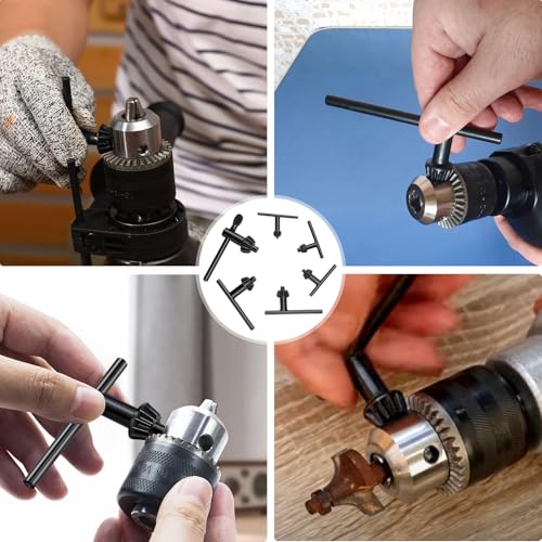 Forbabe 6 Stück Bohrfutterschlüssel, Universeller Bohrfutterschlüssel Set, für 4/6/10/13/16/20mm Bohrfutter