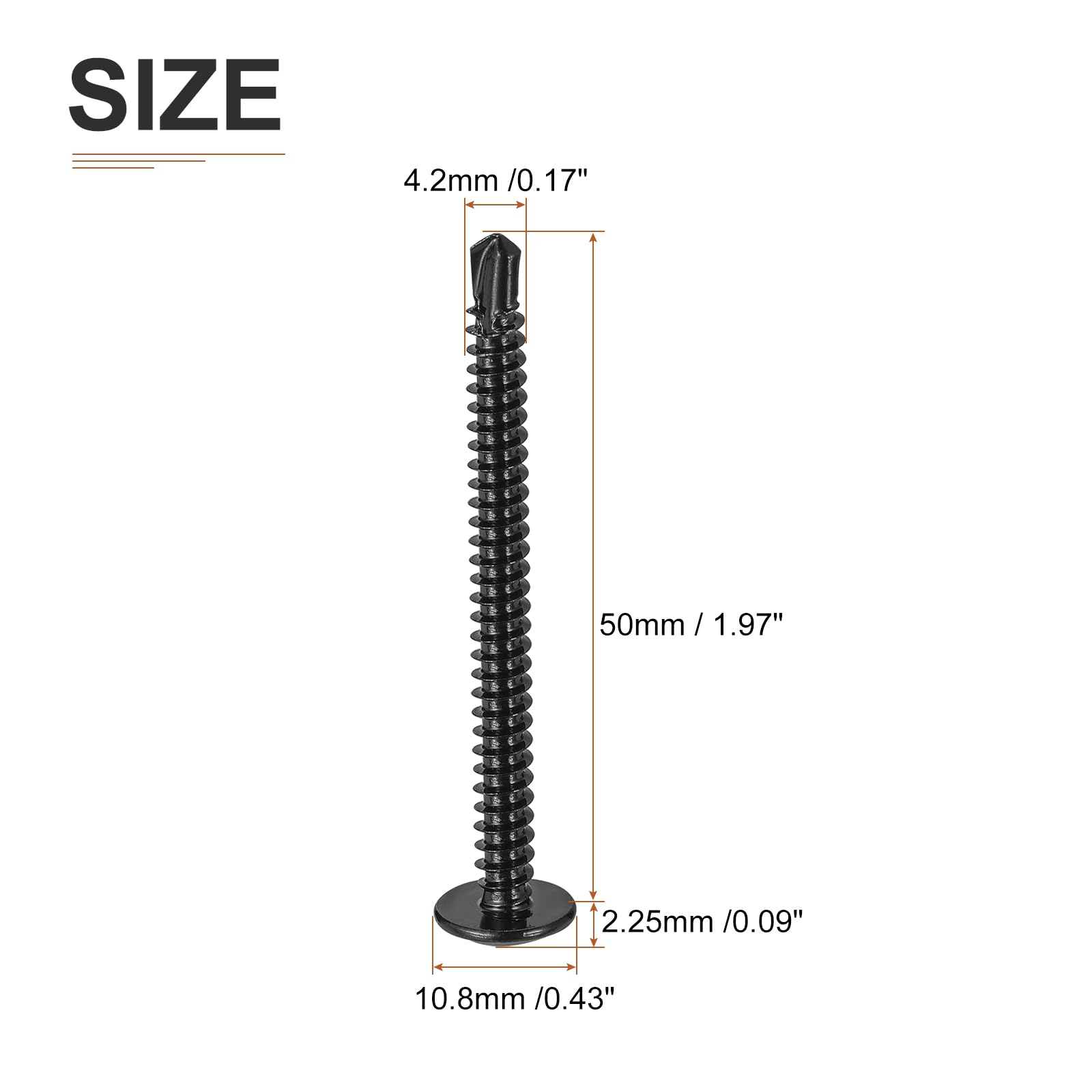 DTGN #8x2 Sheet Metal Screws, 250Pack, for Wood Furniture - Image 2