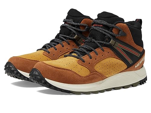 Merrell Men's Wildwood Mid Leather Waterproof Hiking Boot, Spice, 12