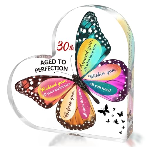 SUEHHYY 30th Birthday Gifts for Women Her, Acrylic Heart Sign Birthday Decorations...