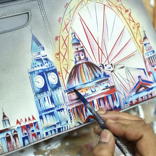 Anuschka Women's Hand-Painted Genuine Leather RFID Blocking Two-Fold French Wallet2