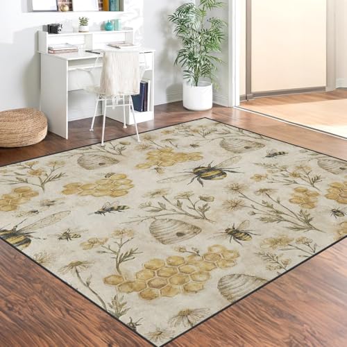 Tapete decorativo rectangular 3'x5' antideslizante lavable miniatura 3
