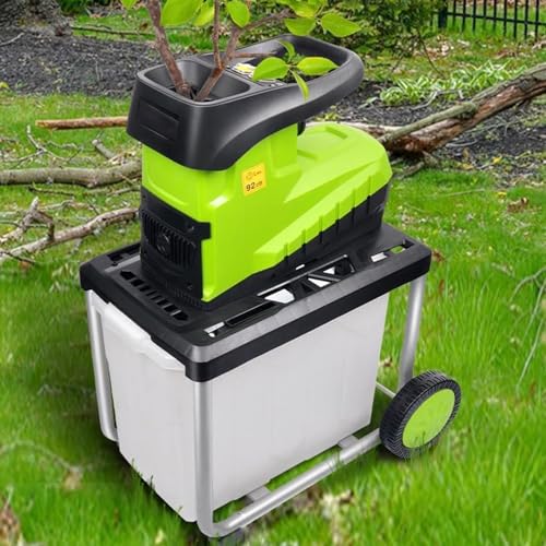 Trituratore Elettrico Silenzioso (94db),Cippatore Da Giardino Con Potenza 2800w,Capacità 60l,Diametro Taglio 45mm,Peso Leggero (21kg),Per Giardinaggio Sostenibile E Pulito,Chippers+20mWire
