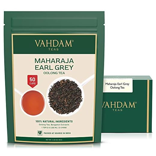 VAHDAM, Maharaja Earl Grey Oolong Tea Loose Leaf, 100g (50 Cups) | 100% Pure Oolong Tea Leaves | Powerful Anti-OXIDANTS | Weight Loss Tea | Brew as Hot, Iced or Kombucha Tea