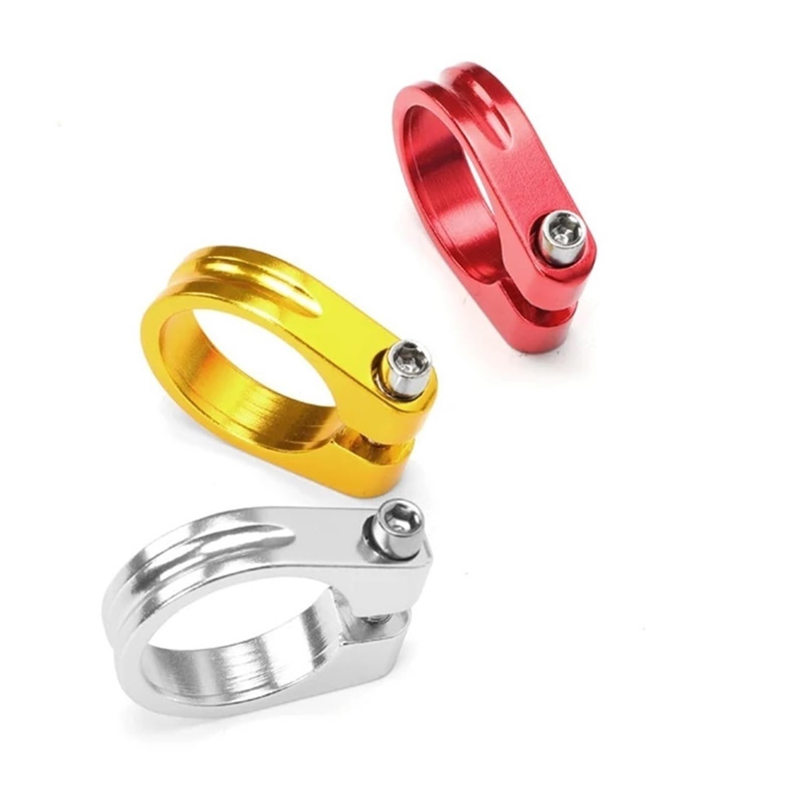 15 Pcs Bicycle Seatpost Clamp Aluminum (28.6 Mm, 31.8 34.9 Mm) for Most Bicycles(31.8mm Gold clamp)