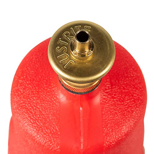 Image of Justrite 14010 8 oz Capacity, 4.0 inch O.D, 10.5 inch H High-Density Polyethylene Red Dispenser Can