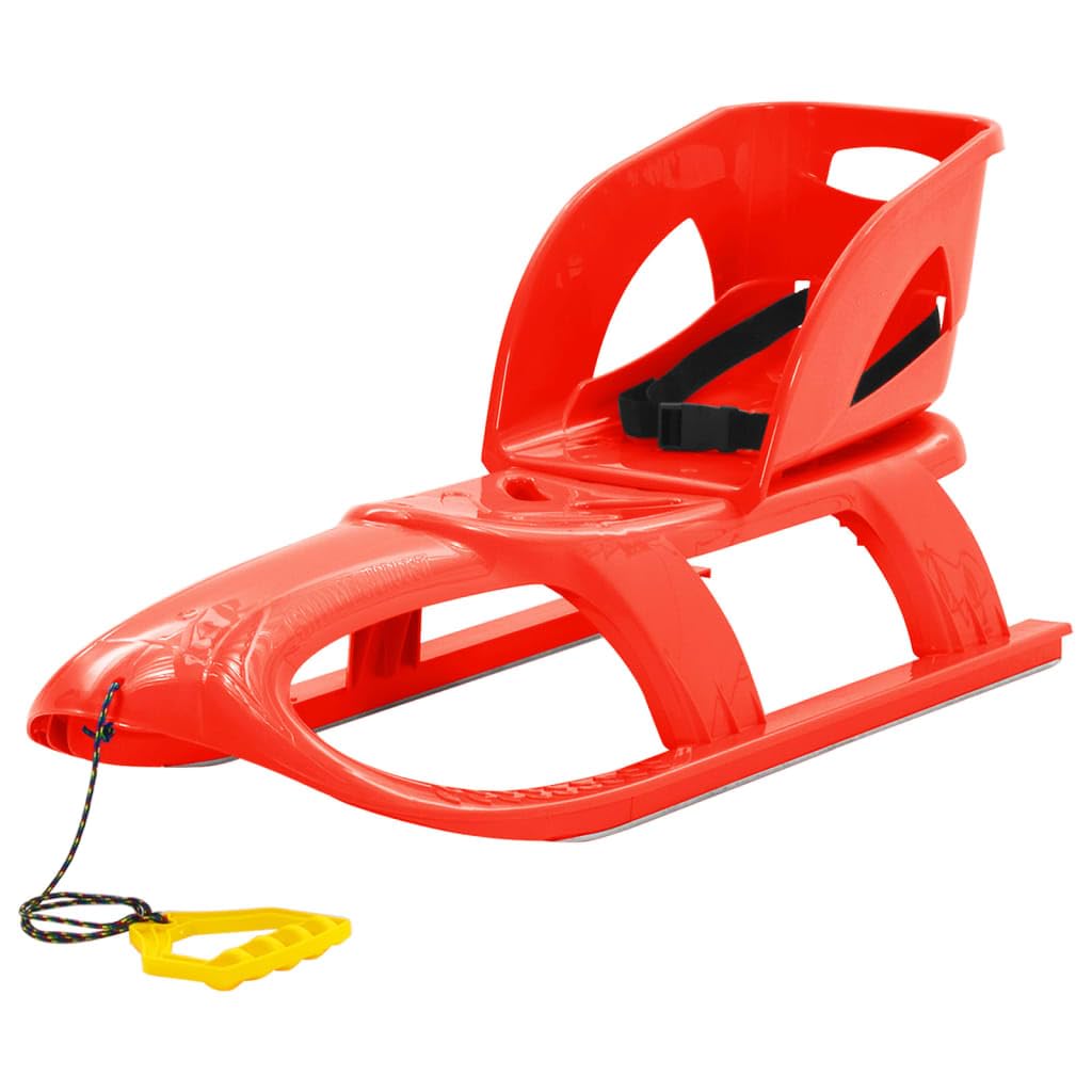 Generisch Schlitten mit Lehne Rot 102,5x40x23 cm Polypropylen,Sportartikel,Outdoor-Aktivitäten,Wintersport & -Aktivitäten,Schlitten,93722