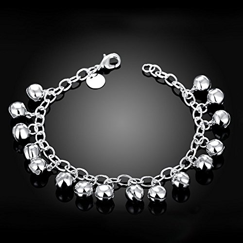 Metmejiao Charming Fashion 925 Sterling Silver Plated Bracelet Jingle Bells Bead Charm Bracelet Lady Jewelry3