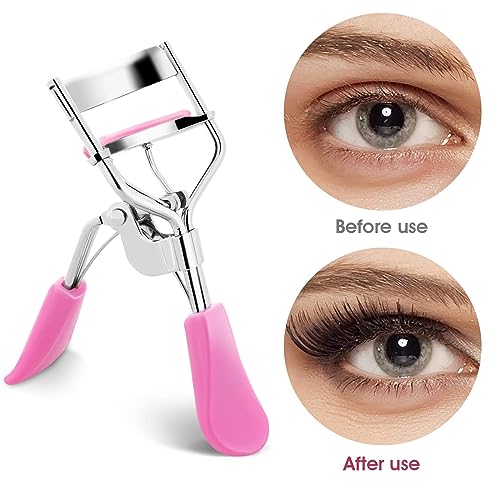 Lash Curler, No Pinching or Pulling, Long Lasting Eyelash Curler Fit All Eye Shapes, Professional Makeup Tool for Eyelashes with 10 Pieces Silicone Refill Pads (Pink) Lash Curler, No Pinching or Pulling, Long Lasting Eyelash Curler Fit All Eye Shapes, Professional Makeup Tool for Eyelashes with 10 Pieces Silicone Refill Pads (Pink)