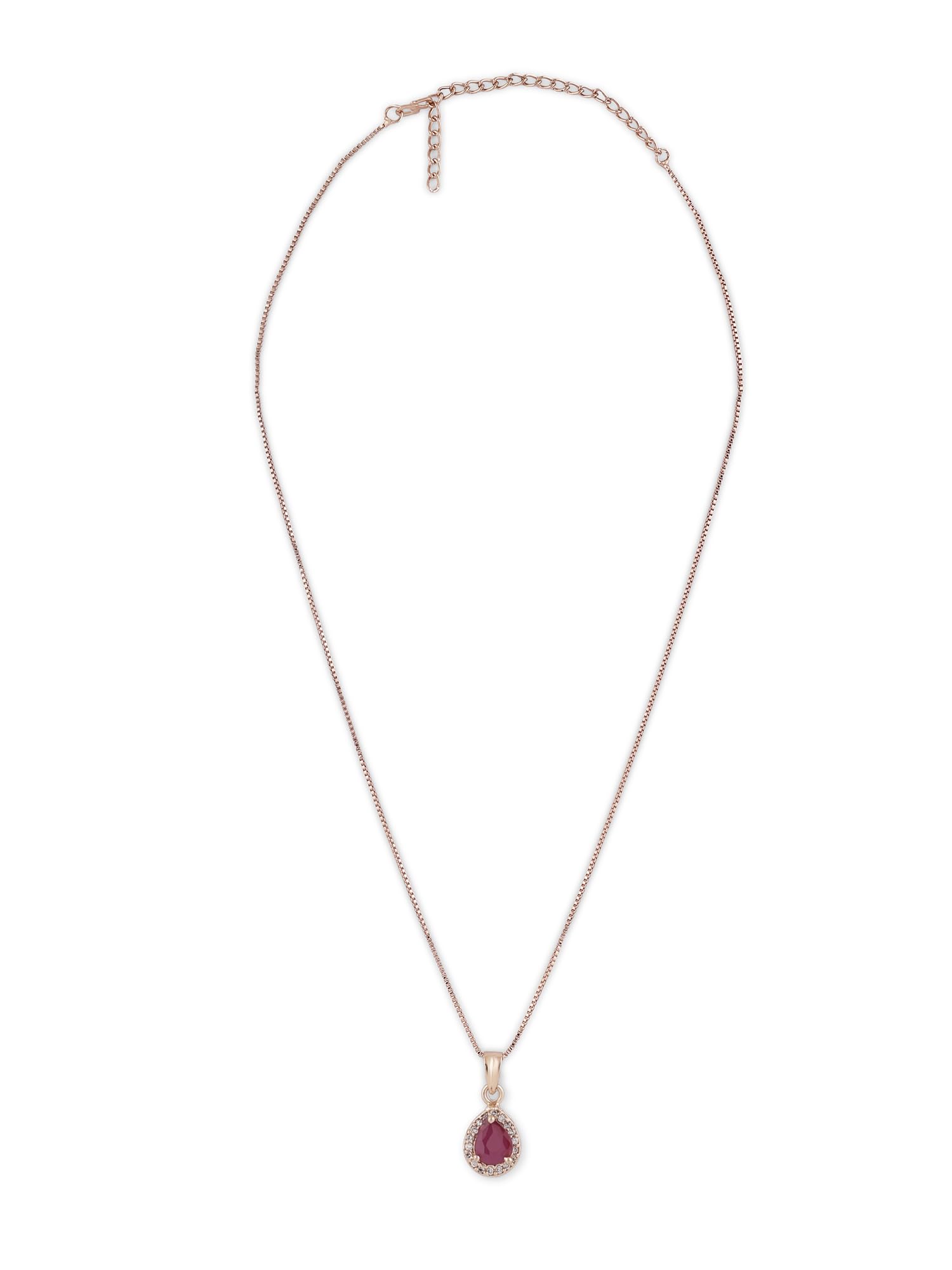 ZAVERI PEARLS Pink Rose Gold Contemporary Cubic Zirconia Pearl Embellished Pendant & Chain For Women-ZPFK16622 (B0CKLBGN2W) Amazon Price History, Amazon Price Tracker