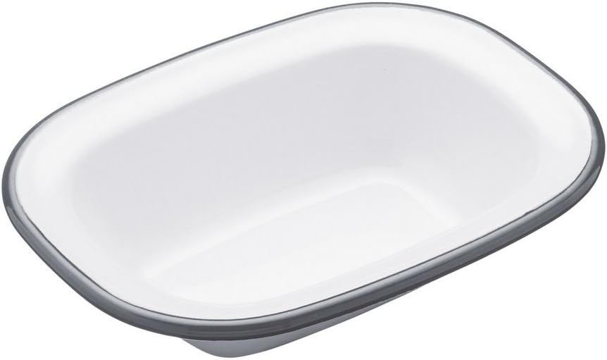 Pie Dish - Enamel - Oblong - 16cm (Pack of 2)
