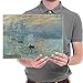 Wieco Art Impression Sunrise Canvas Prints Wall Art of Claude Monet Famous Oil Paintings Reproduction Seascape Ocean Sea Beach Pictures for Home Decorations Modern Stretched and Framed Giclee