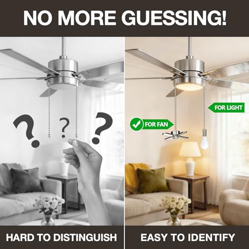 image for SmoTecQ Ceiling Fan Pull Chain Extender, 24-inch Extra Long with Decor