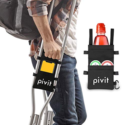 Pivit Universal Crutch Pouch Bag | Foam Hand Grip Pad Attachment Tote