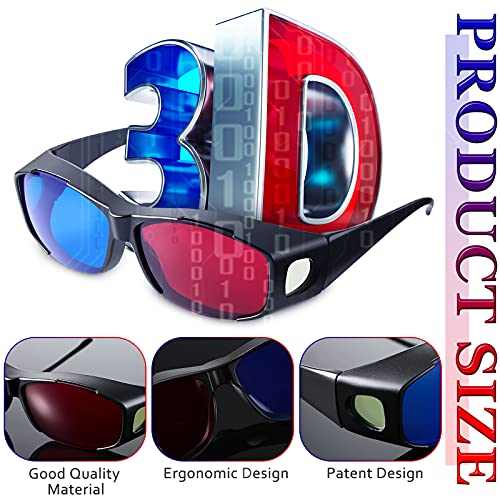 image for BBTO 4 Pieces 3D Movie Game Glasses Red Blue 3D Style Glasses for All 