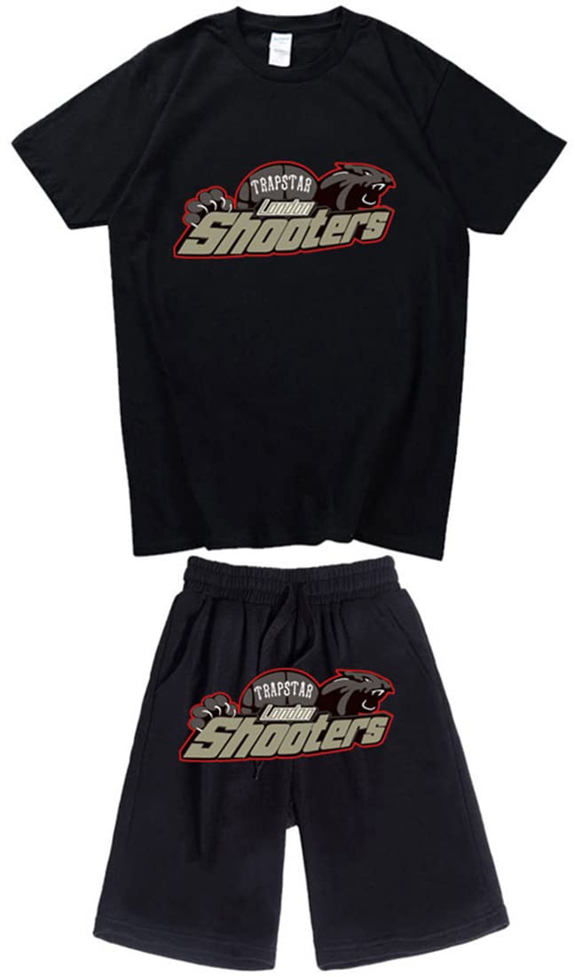 NIUHE Hombre Chándales Tigre de Calicó Corta Verano Camiseta con Pantalón Corto con Logo Impreso Set Chándales Tigre de Calicó London Verano