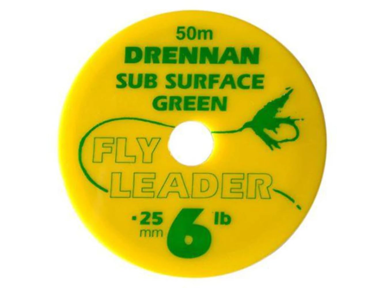 50m Drennan Subsurface Fly Line Tippet Leader Material - Green - 6lb