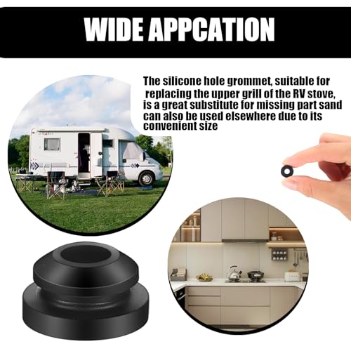 runxsam 40 Stück Gummidurchführungen für Topfträger Gasherd, Rostgummifüße Gummitüllen für Wohnmobil Topfstützen, Gummipfropfen für 5mm Stangen, Wohnmobil Zubehör