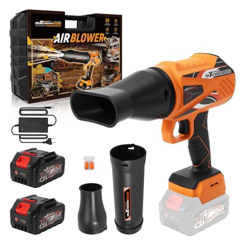 maXpeedingrods Souffleur de Feuilles sans Fil Turbo Jet, Moteur brushless avec 2 Batteries 4,0 Ah 193km/h & 934m³/h, 3 Buses, Souffleur Électrique Portable...