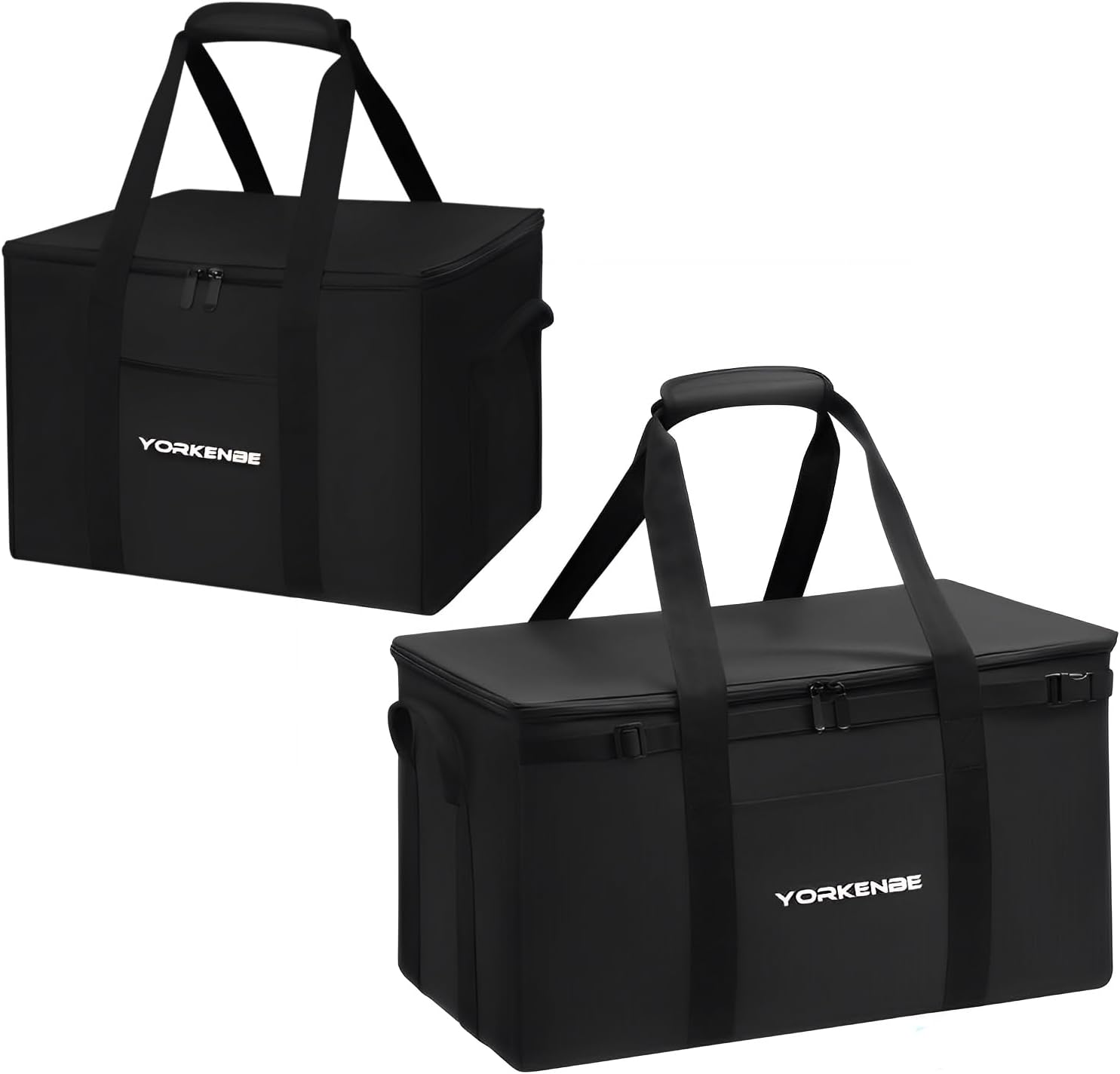 Camping Organizer, 1680D Heavy Duty Waterproof Camping Storage for Camping Cooking Utensils and Camping Cookware, with Hard Bottom, Camping Bag with Zippered Lid for RV, Hiking