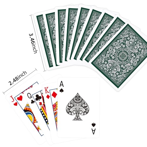 Image of Playing Cards 2 Pack,Deck of Cards,Fun Cards Game for Adults,Poker Cards Professional,Standard Playing Cards Set,Suitable for Game Night,Various Party Games (Green /Orange)