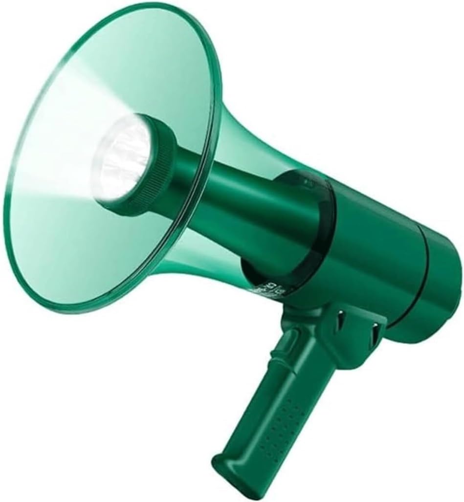 Interiores Exteriores Megáfono De Mano, Altavoz con Iluminación Led Alta Potencia 50w Sonido Sirena, Ligero para Árbitro per Eventi All’Aperto