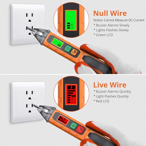 Image of Proster Non Contact Voltage Tester Pen - Adjustable AC Voltage Detector, Electric Volt Pen Tester Pen 12-1000V /48-1000V with LED Flashlight