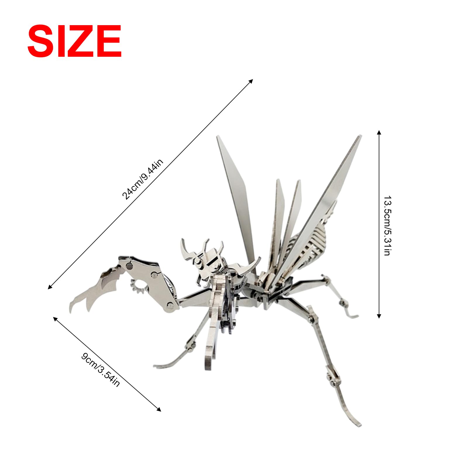 Larcele 3D Metall Mechanische Puzzles für Erwachsene, DIY Montage Stahl Insekt Serie Metall Puzzle Home Dekorationen Kunst Handwerk Bauspielzeug KJPZ-02 (Mantis)