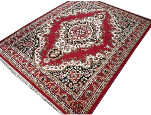 Image of Home Decore Acrylic Carpet for Your Living Room & Drawing Room Aywhere in Your Home Size - 7 X 10 Ft (RED-K)