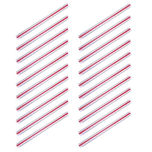 Regle en plastique triangulaire pour architecte avec échelles de réduction 1:50 1:100