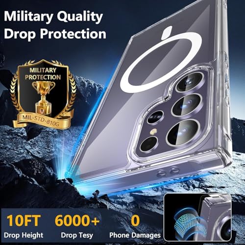 Image of REALCASE for Samsung S24 Ultra 5G Magnetic Clear Case | Durable, Scratch-Resistant | Slim Transparent Compatible with MagSafe | Protective TPU Bumper Back Cover for Samsung Galaxy S24 Ultra 5G