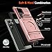 Furiet Phone Case for Samsung Galaxy S25 Ultra 5G with Tempered Glass Screen Protector Card Slot Ring Stand Shockproof Bumper Hybrid Two Layer Defender for S25Ultra 25S S 25 25Ultra 6.9 2025 Rose Gold
