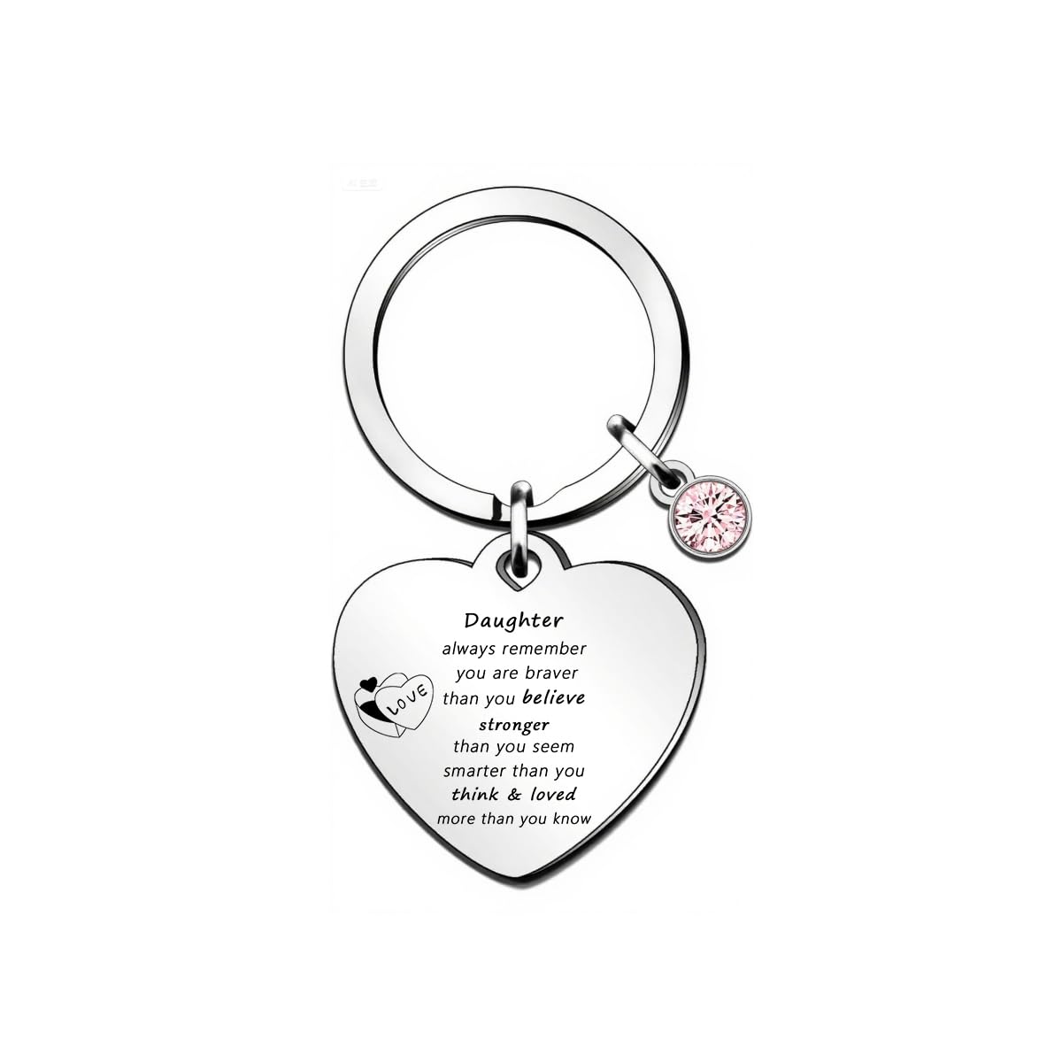 ToVii Daughter Birthday Keyring - Always Remember Inspirational Keychain, Present from Mum Dad with Love, Happy Birthday Gifts for Daughter