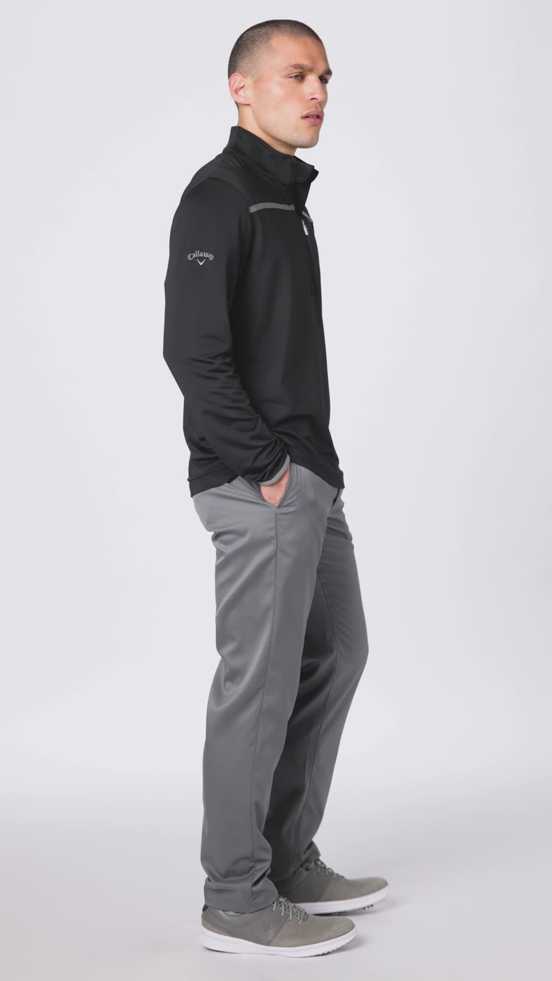 Callaway Men's Weather Series ¼ Zip Mock Neck Pullover for Men