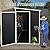 GFDGFD 8×4 ft Outdoor Resin Garden Shed with Floor, Two Windows & Lockable Door – Durable Plastic Patio Storage for Tools, Bikes, Trash Bins – Black