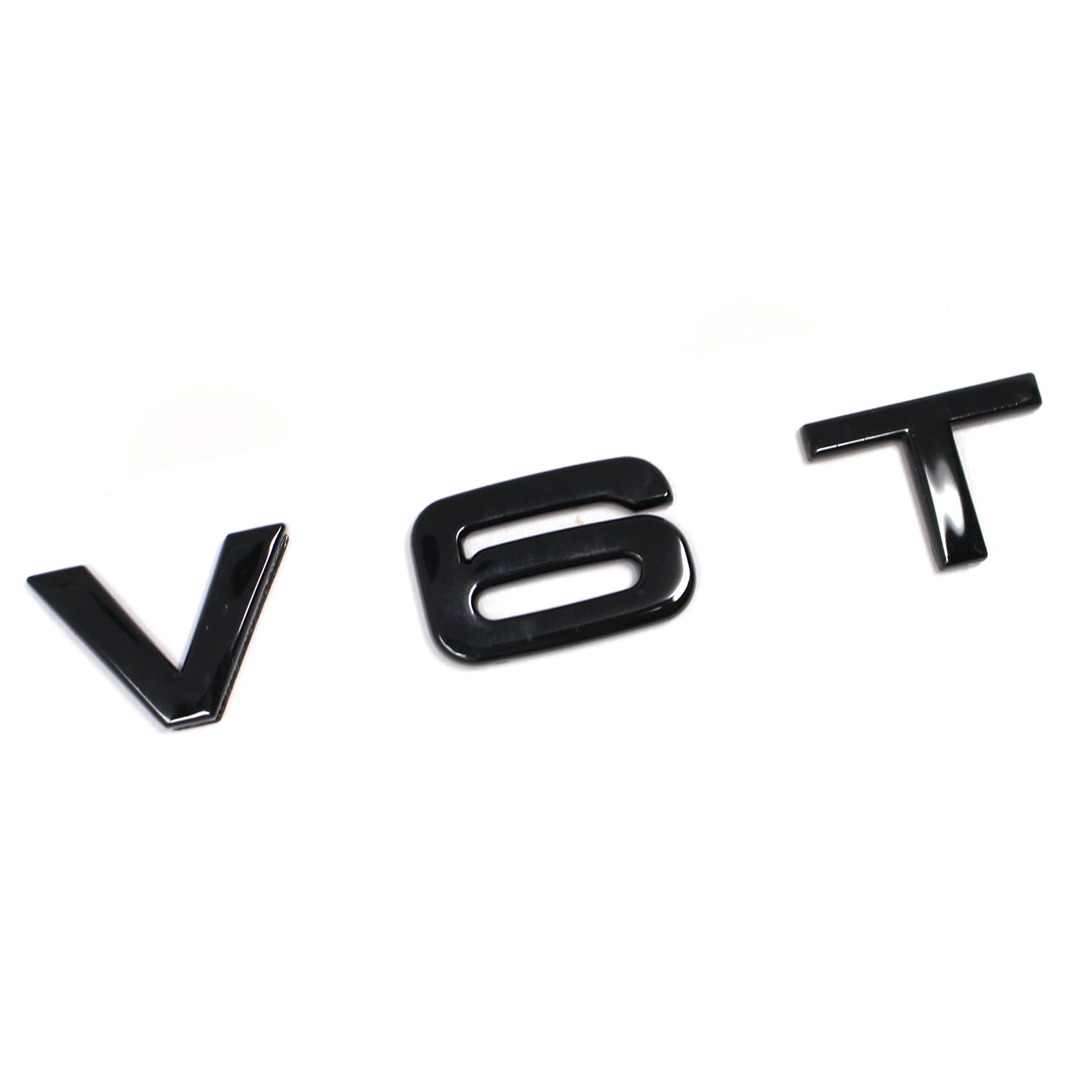 VmG-Store Emblème V6T en Plastique avec Dos adhésif en Mousse (V6T, Noir Brillant)