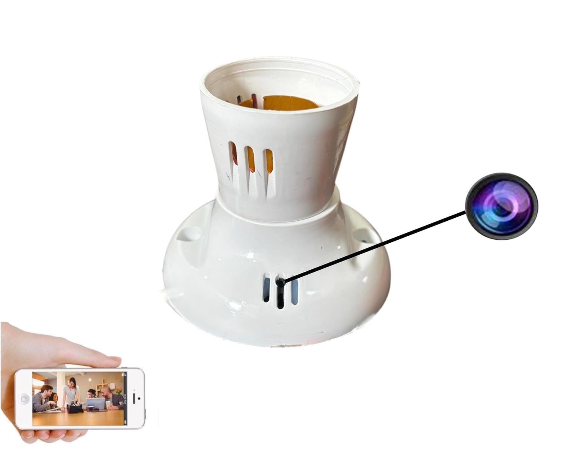 MAYUMI HD WiFi 1080P Spy Bulb Holder Camera Hidden Socket Camera Mini Security Secret Nanny Cam with Live Audio & Video Recording-image-34