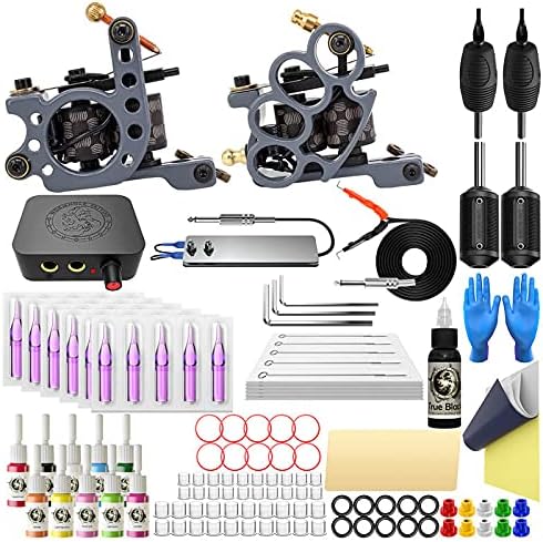 Wormhole Tattoo Complete Tattoo Kit for Beginners Tattoo Power Supply Kit 10 Tattoo Inks 30 Tattoo Needles 2 Pro Tattoo Machine Kit Tattoo Supplies SL-TK034