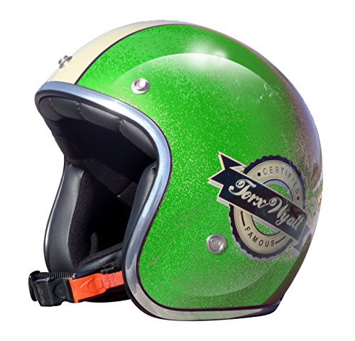 TORX Casque Moto WYATT FAMOUS SHINY GLITTER, Vert, Taille M