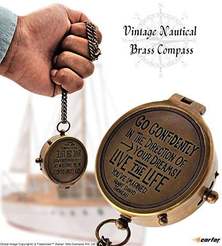 Brújula Náutica Vintage de Latón con Caja de Madera miniatura 2