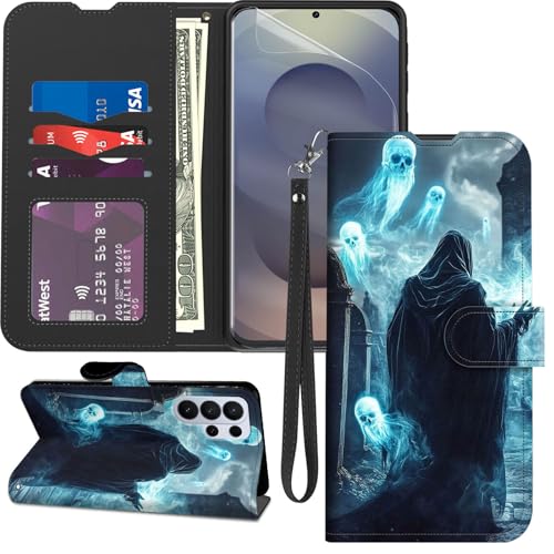 for Samsung Galaxy S26 Ultra Case Wallet with Screen Protector, Stand PU Leather Flip Folio Cover with Card Holder, Full-Body Protection Phone Case for Samsung S26 Ultra 6.9'', Mage in Black Robes