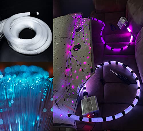 Image of AZIMOM 10W Twinkle Bluetooth RGBW LED Fiber Optic Star Ceiling Light Kit 300pcs 0.75mm 9.8ft Sensory Music Mode APP Remote Control for Indoor Car Interior Decoration