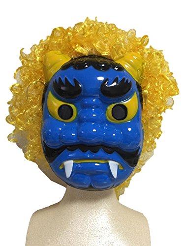 Amazon.co.jp: ド迫力!! 【 赤 鬼 青 鬼 お面 】 チリチリ頭 の かつら