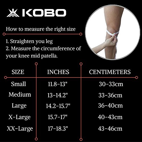 Image of Kobo 7mm Knee Cap Compression Support Knee Sleeves for Powerlifting Gym Squats Running Cycling Sports Jogging Workout Pain Relief (Material: Neoprene & Spandex)